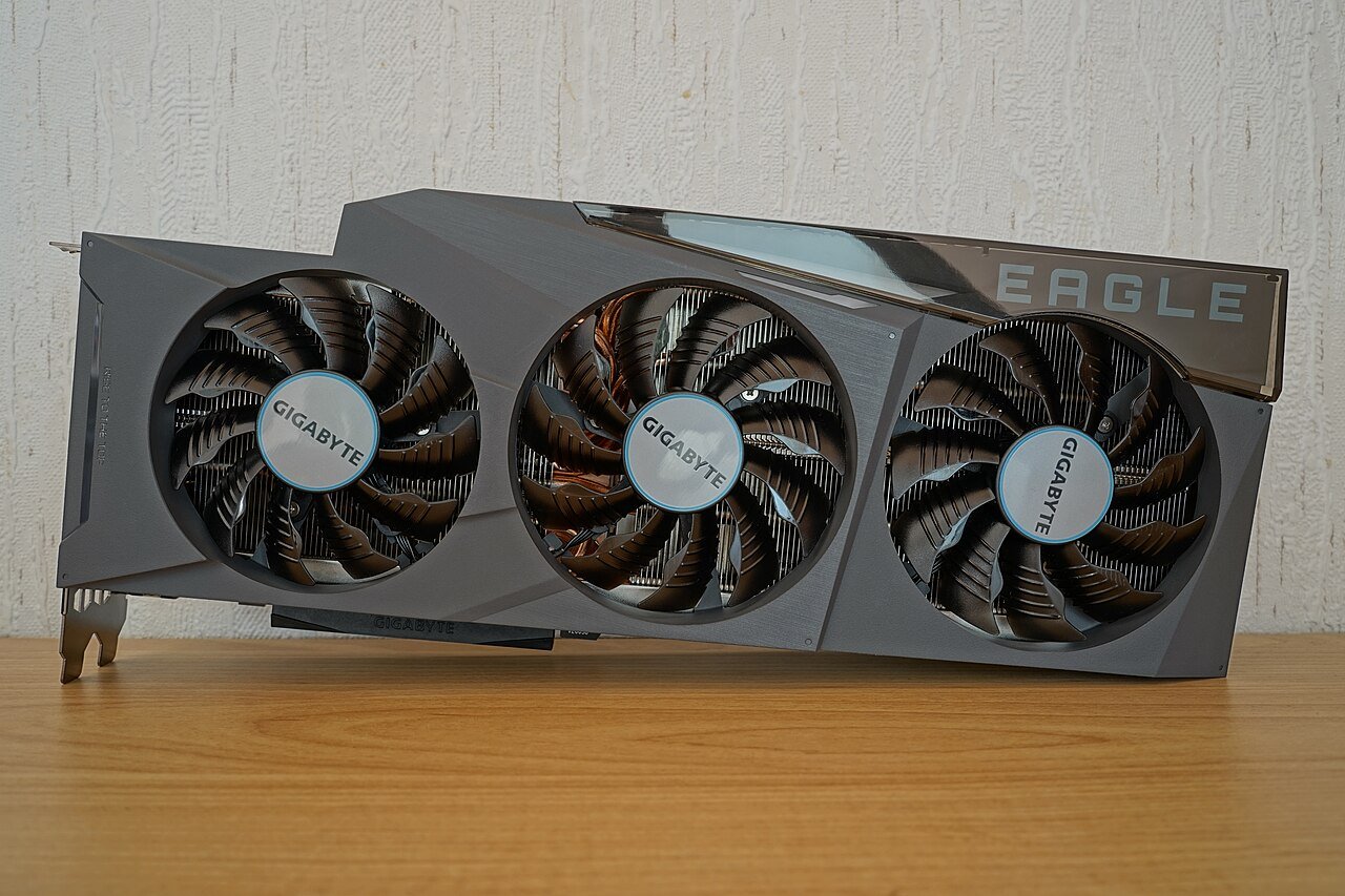 Placa de vídeo GeForce RTX vista de frente